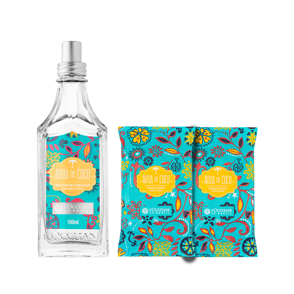 Combo Água de Coco: Spray Perfumado e Sabonetes